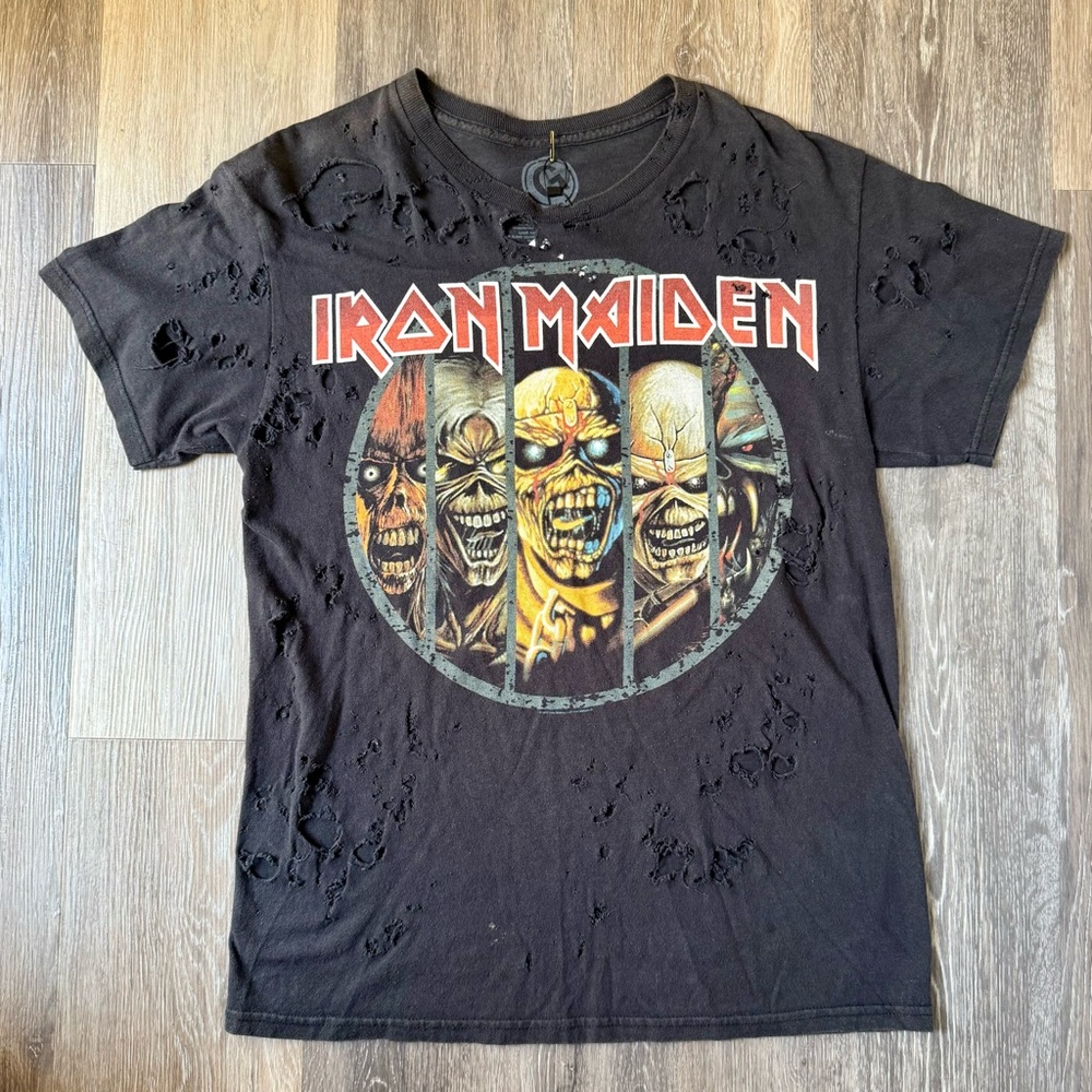 Shedded Black Iron Maiden Graphic Tee
